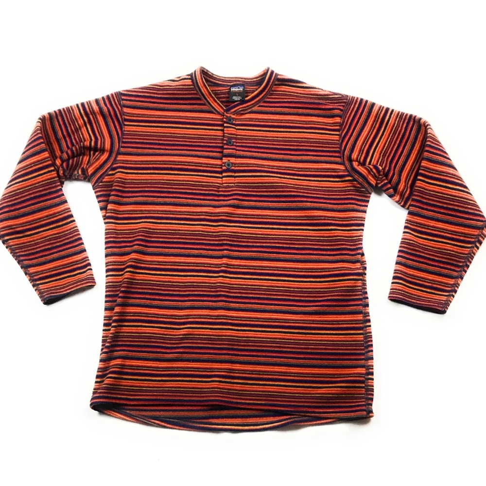 Vintage Patagonia Capilene Button Striped Fleece
